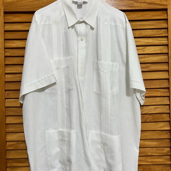 gorgeous, pristine 100% linen guayabera shirt from Mérida, Mexico - sz XL - Picture 3 of 12